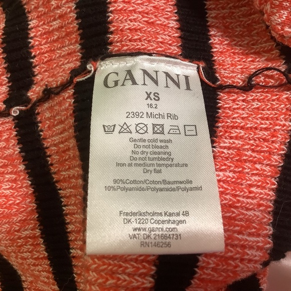 Ganni Striped Knit Sweater Pink & Black | Size XS - Picture 4 of 11